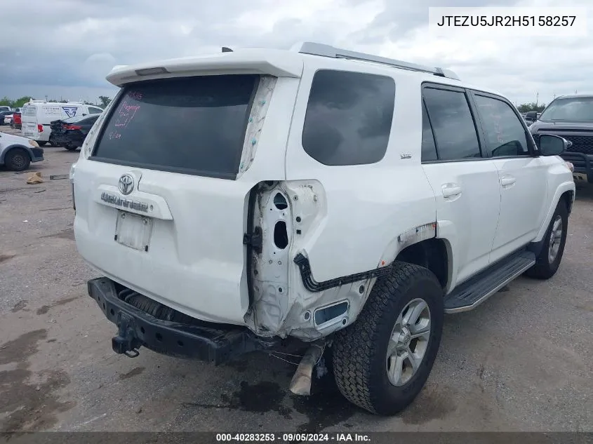 2017 Toyota 4Runner Sr5 VIN: JTEZU5JR2H5158257 Lot: 40283253