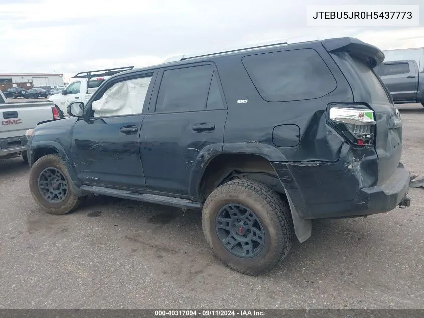 2017 Toyota 4Runner Sr5 VIN: JTEBU5JR0H5437773 Lot: 40317094