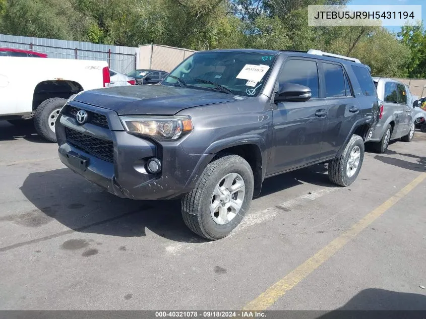 JTEBU5JR9H5431194 2017 Toyota 4Runner Sr5 Premium