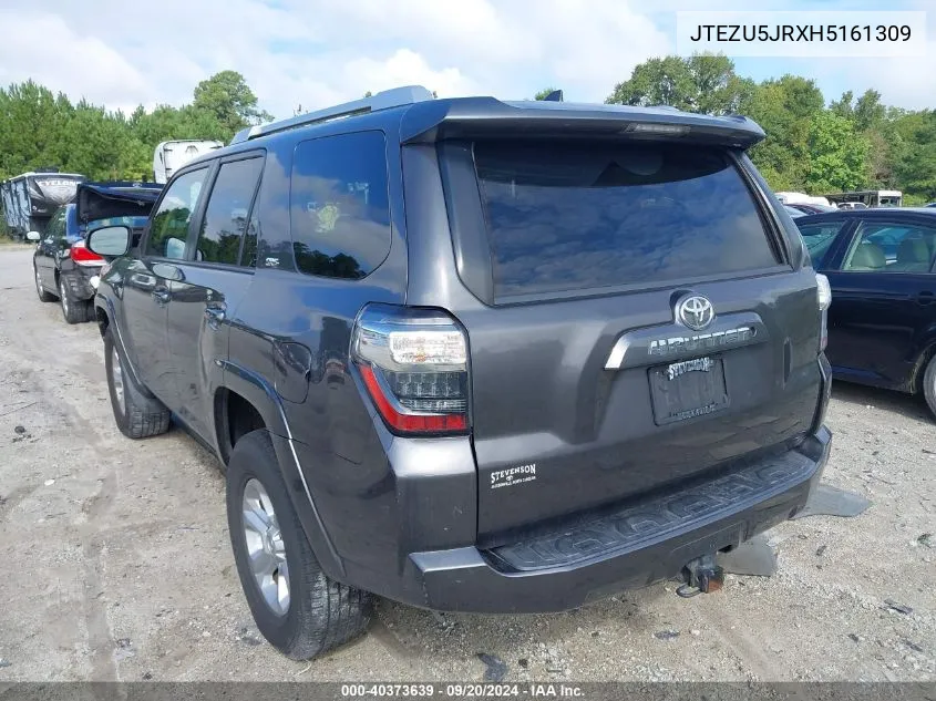 2017 Toyota 4Runner Sr5 VIN: JTEZU5JRXH5161309 Lot: 40373639