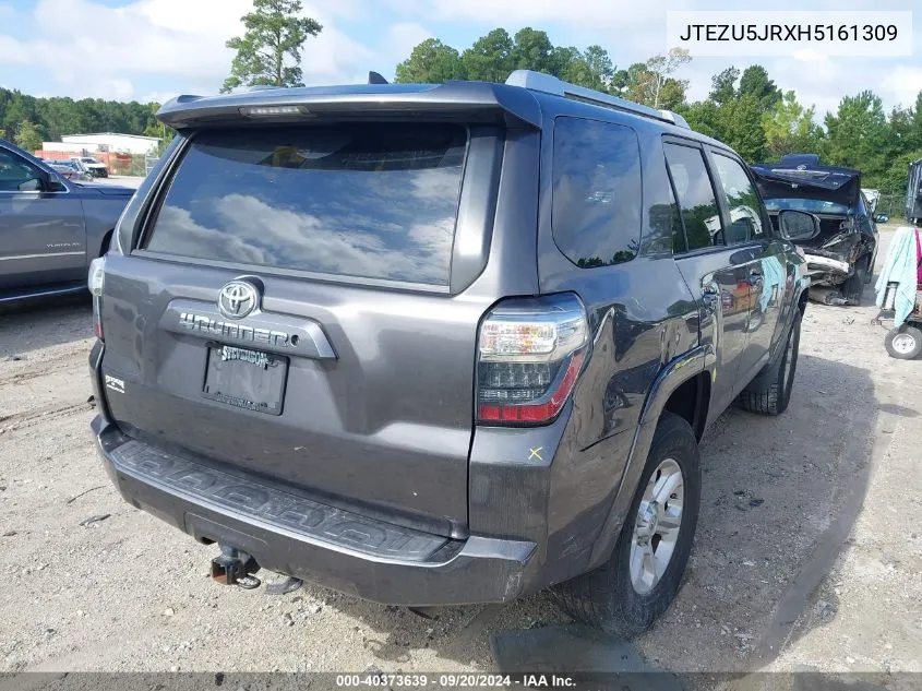 2017 Toyota 4Runner Sr5 VIN: JTEZU5JRXH5161309 Lot: 40373639