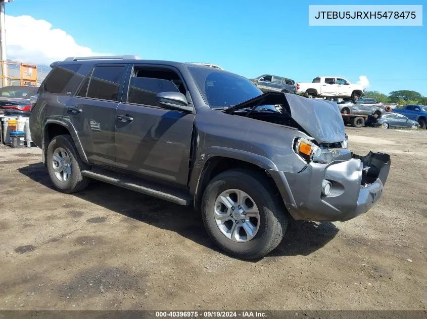 2017 Toyota 4Runner Sr5 Premium VIN: JTEBU5JRXH5478475 Lot: 40396975