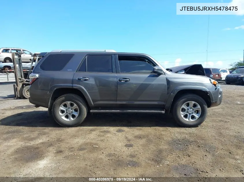 2017 Toyota 4Runner Sr5 Premium VIN: JTEBU5JRXH5478475 Lot: 40396975