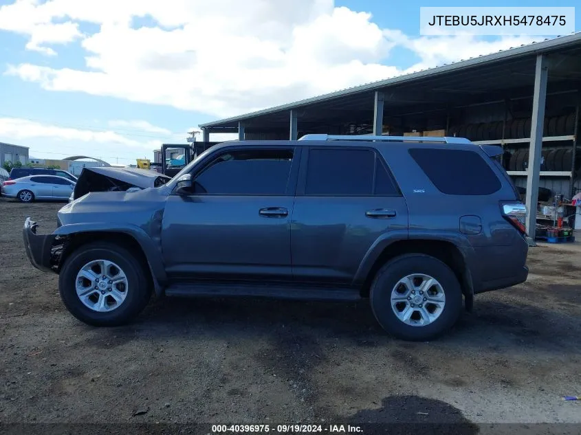 2017 Toyota 4Runner Sr5 Premium VIN: JTEBU5JRXH5478475 Lot: 40396975