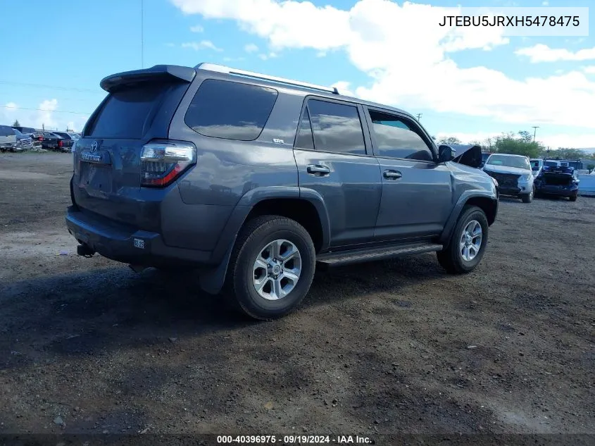 2017 Toyota 4Runner Sr5 Premium VIN: JTEBU5JRXH5478475 Lot: 40396975