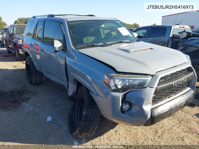 2017 Toyota 4Runner Sr5 Prem/Ltdl/Trail/Trd VIN: JTEBU5JR2H5416973 Lot: 40427609