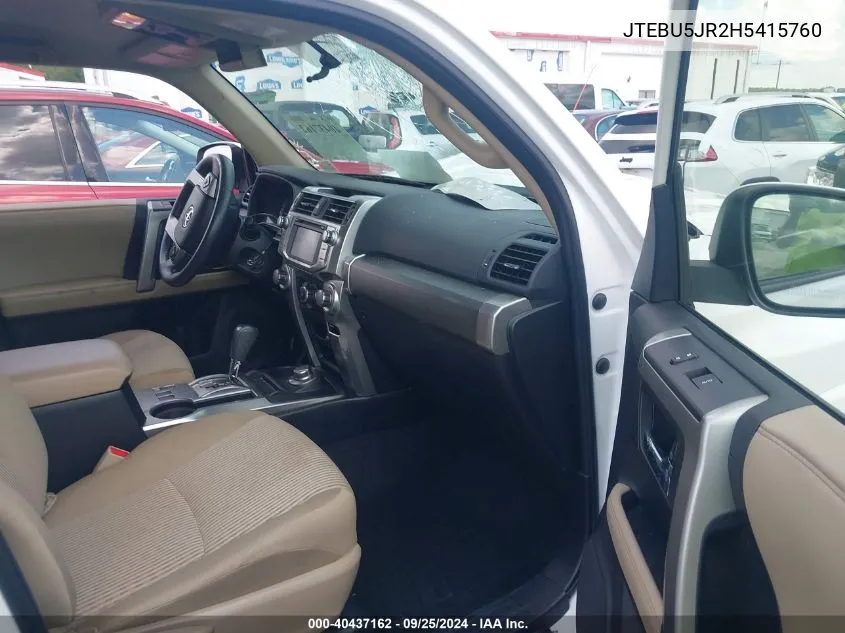 JTEBU5JR2H5415760 2017 Toyota 4Runner Sr5