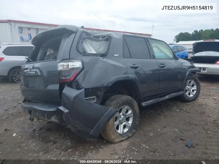 2017 Toyota 4Runner Sr5/Limited/Sr5 Premium VIN: JTEZU5JR9H5154819 Lot: 40439348