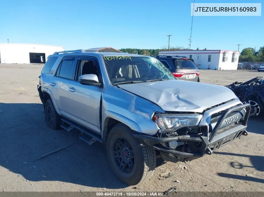 2017 Toyota 4Runner Sr5/Limited/Sr5 Premium VIN: JTEZU5JR8H5160983 Lot: 40472719