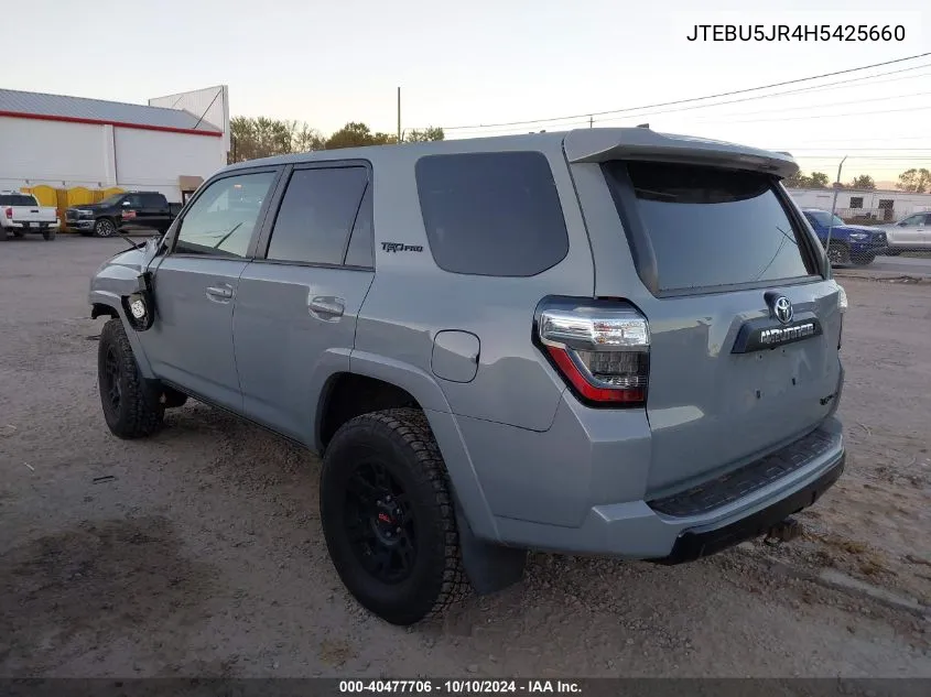 2017 Toyota 4Runner Trd Pro VIN: JTEBU5JR4H5425660 Lot: 40477706