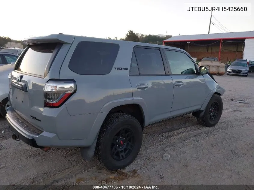 JTEBU5JR4H5425660 2017 Toyota 4Runner Trd Pro