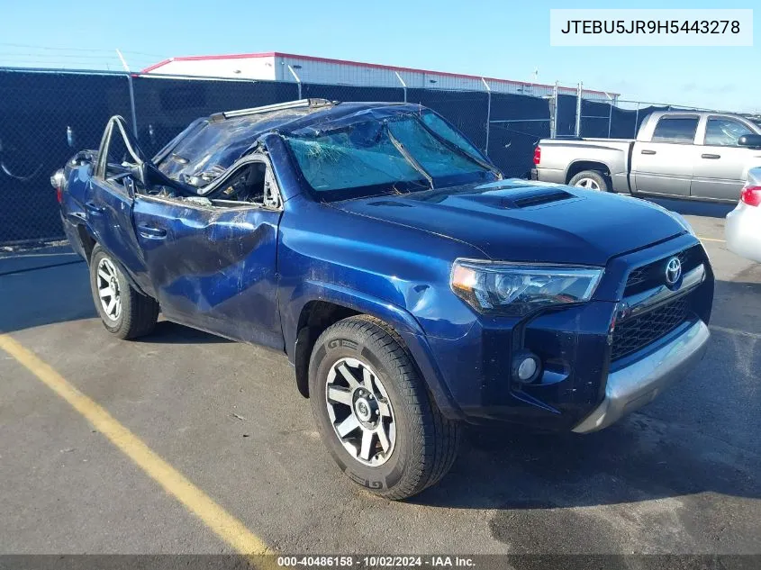 JTEBU5JR9H5443278 2017 Toyota 4Runner Trd Off Road