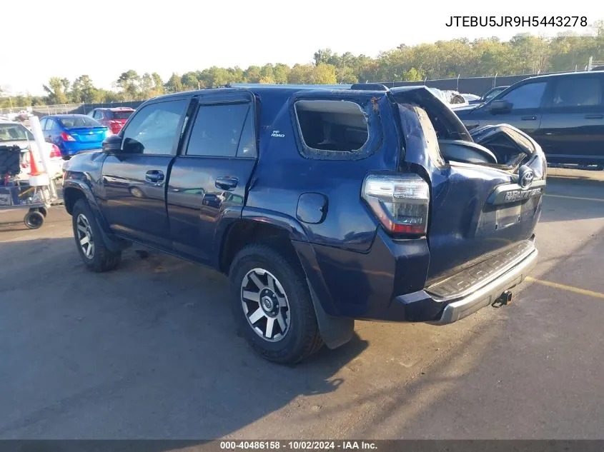 JTEBU5JR9H5443278 2017 Toyota 4Runner Trd Off Road