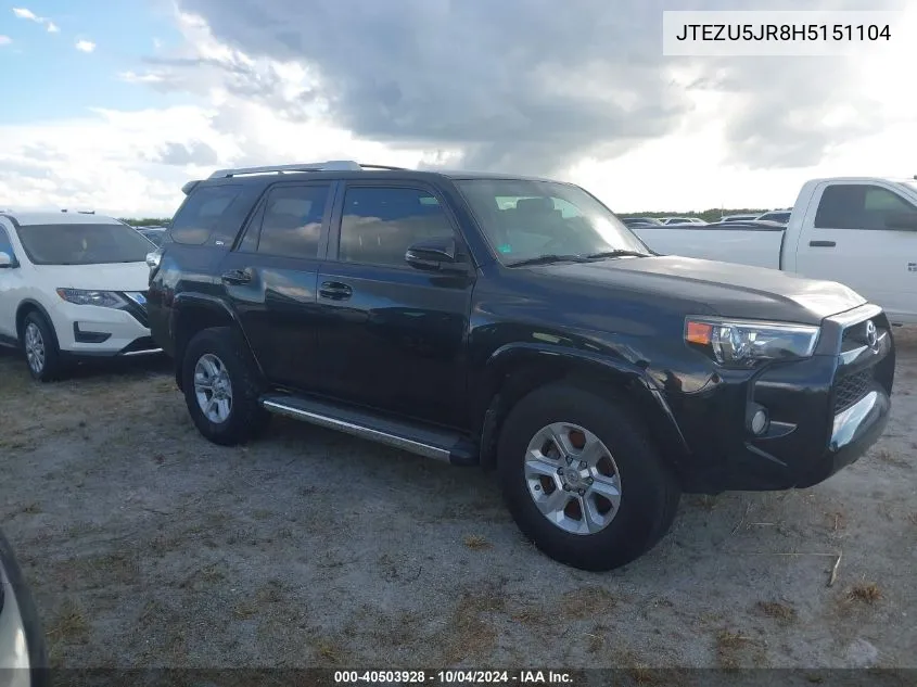 2017 Toyota 4Runner Sr5 Premium VIN: JTEZU5JR8H5151104 Lot: 40503928