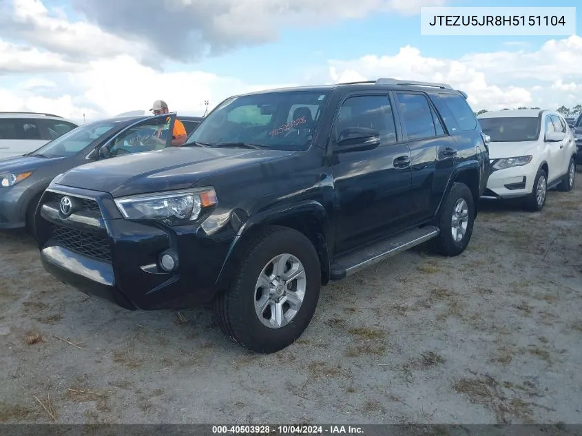 2017 Toyota 4Runner Sr5 Premium VIN: JTEZU5JR8H5151104 Lot: 40503928