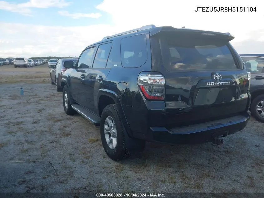 JTEZU5JR8H5151104 2017 Toyota 4Runner Sr5 Premium