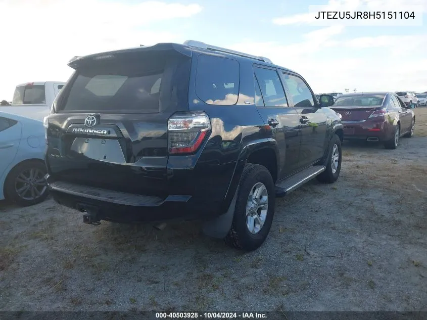 JTEZU5JR8H5151104 2017 Toyota 4Runner Sr5 Premium