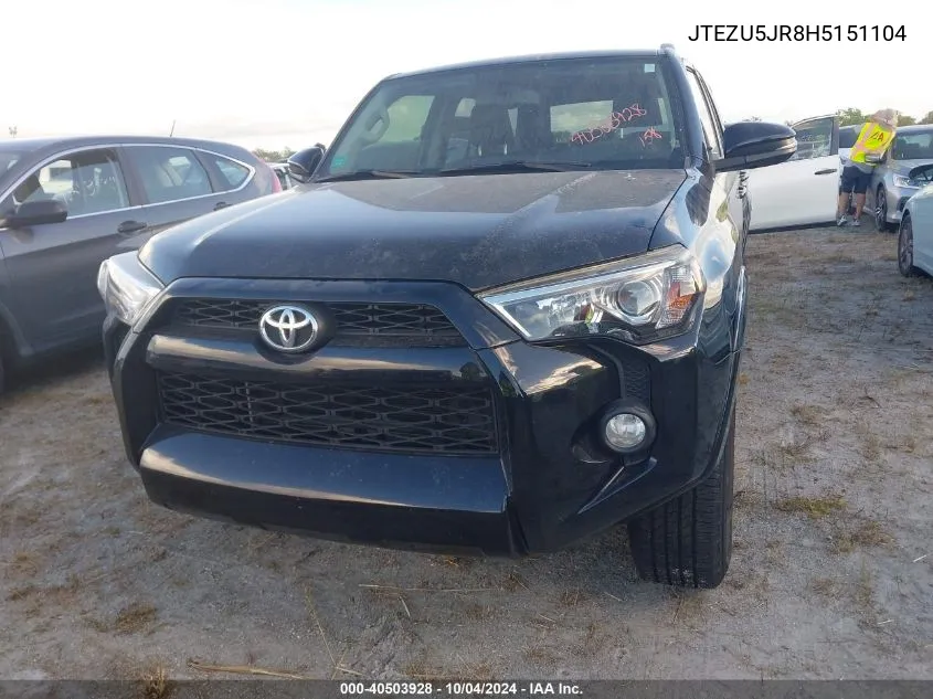 JTEZU5JR8H5151104 2017 Toyota 4Runner Sr5 Premium