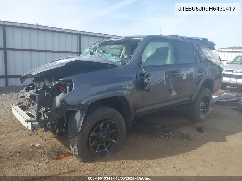 JTEBU5JR9H5430417 2017 Toyota 4Runner Trd Off Road Premium