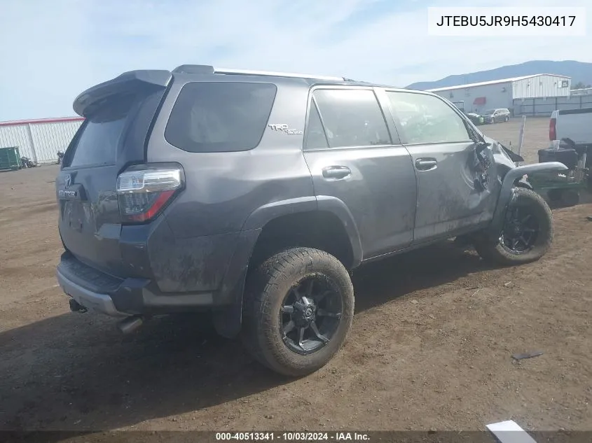 JTEBU5JR9H5430417 2017 Toyota 4Runner Trd Off Road Premium