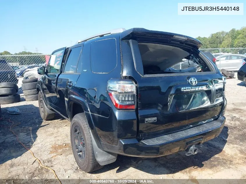 2017 Toyota 4Runner Sr5 VIN: JTEBU5JR3H5440148 Lot: 40543760