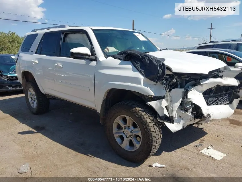 2017 Toyota 4Runner Sr5 VIN: JTEBU5JRXH5432113 Lot: 40547773