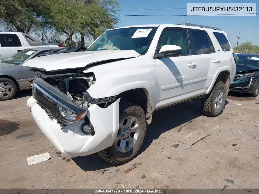 2017 Toyota 4Runner Sr5 VIN: JTEBU5JRXH5432113 Lot: 40547773