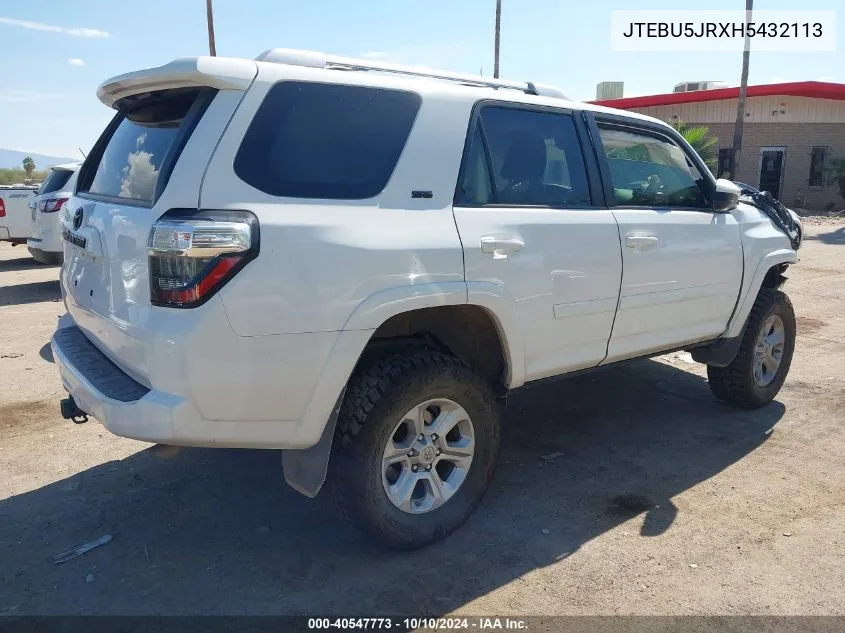 2017 Toyota 4Runner Sr5 VIN: JTEBU5JRXH5432113 Lot: 40547773