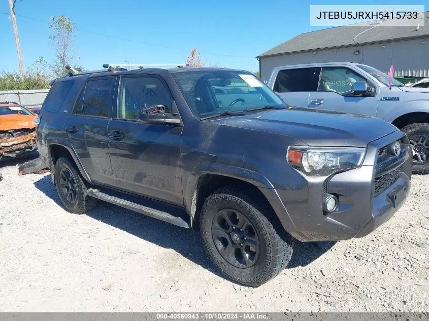 2017 Toyota 4Runner Sr5 VIN: JTEBU5JRXH5415733 Lot: 40560943