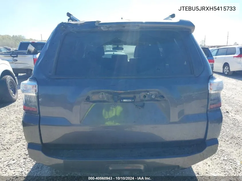 JTEBU5JRXH5415733 2017 Toyota 4Runner Sr5