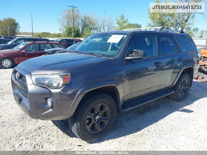 2017 Toyota 4Runner Sr5 VIN: JTEBU5JRXH5415733 Lot: 40560943