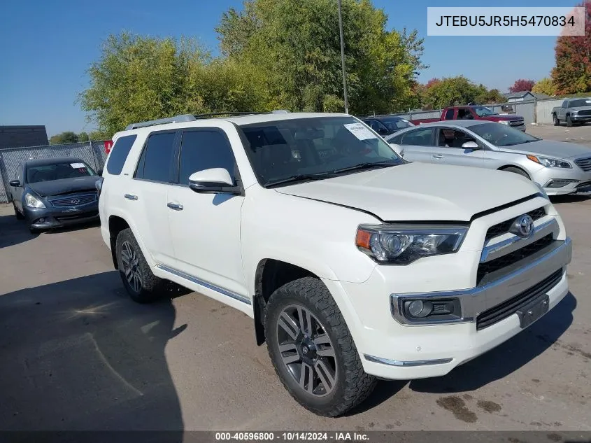 2017 Toyota 4Runner Limited VIN: JTEBU5JR5H5470834 Lot: 40596800