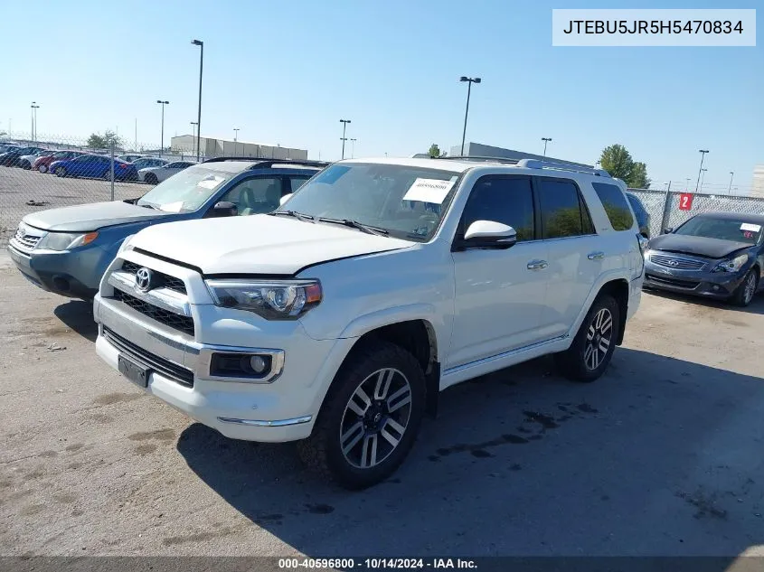 2017 Toyota 4Runner Limited VIN: JTEBU5JR5H5470834 Lot: 40596800