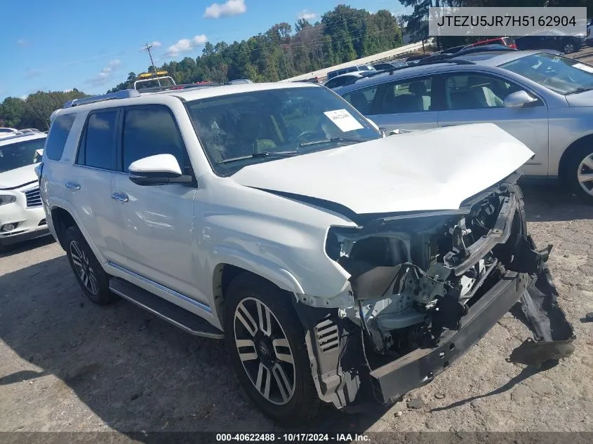 2017 Toyota 4Runner Sr5/Limited/Sr5 Premium VIN: JTEZU5JR7H5162904 Lot: 40622488