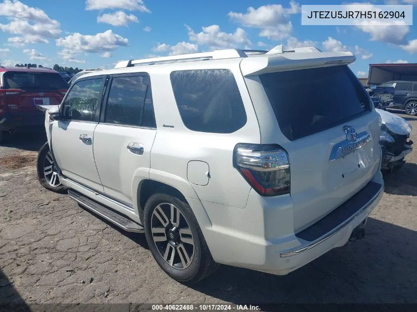 2017 Toyota 4Runner Sr5/Limited/Sr5 Premium VIN: JTEZU5JR7H5162904 Lot: 40622488