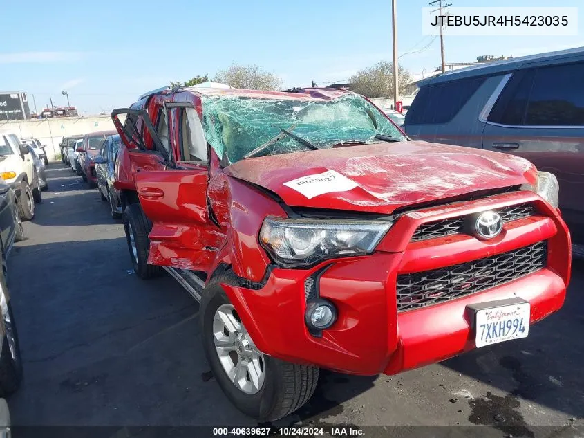 2017 Toyota 4Runner Sr5 Prem/Ltdl/Trail/Trd VIN: JTEBU5JR4H5423035 Lot: 40639627