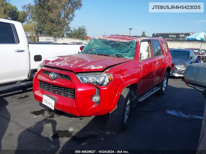 2017 Toyota 4Runner Sr5 Prem/Ltdl/Trail/Trd VIN: JTEBU5JR4H5423035 Lot: 40639627