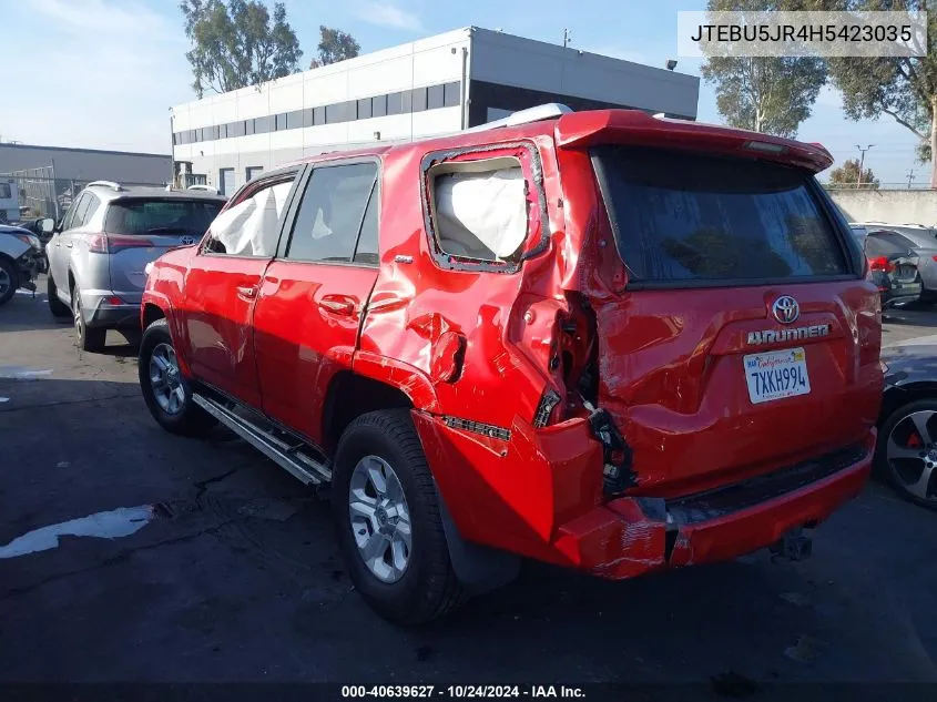 2017 Toyota 4Runner Sr5 Prem/Ltdl/Trail/Trd VIN: JTEBU5JR4H5423035 Lot: 40639627