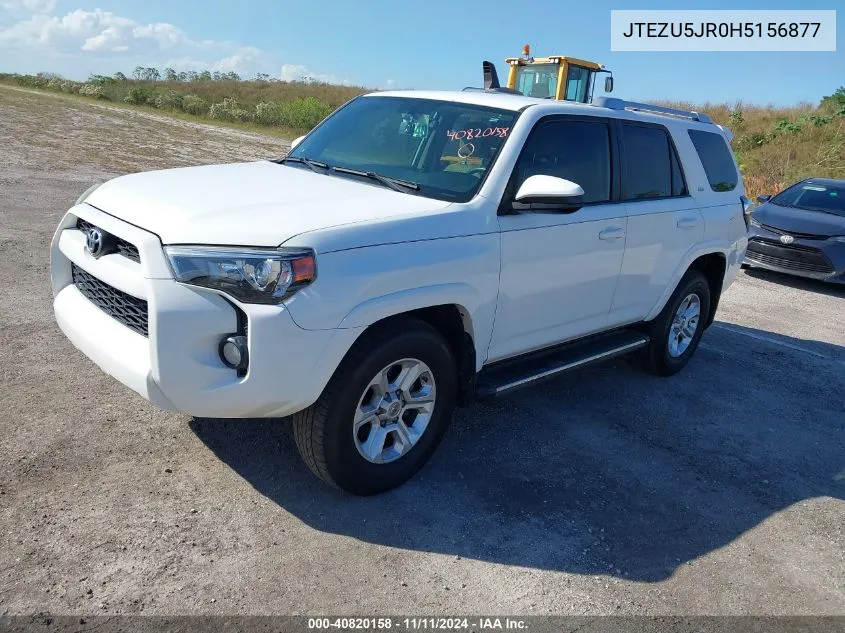 2017 Toyota 4Runner Sr5 VIN: JTEZU5JR0H5156877 Lot: 40820158