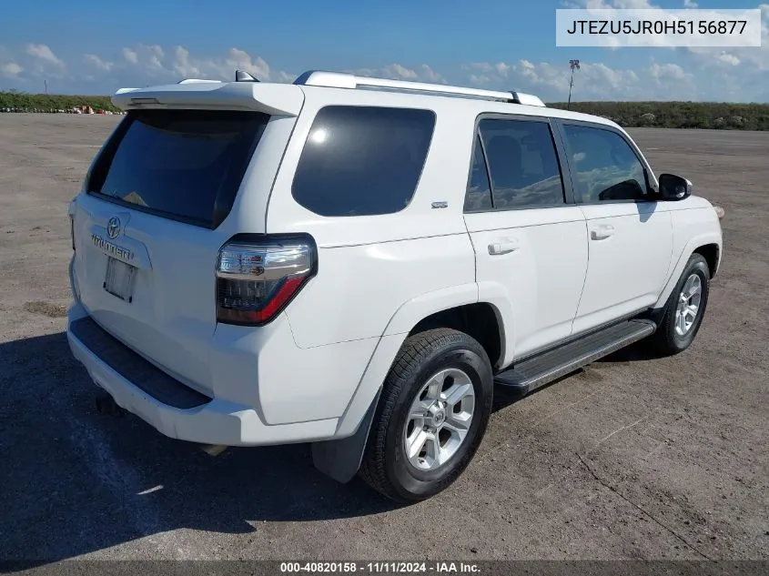 2017 Toyota 4Runner Sr5 VIN: JTEZU5JR0H5156877 Lot: 40820158