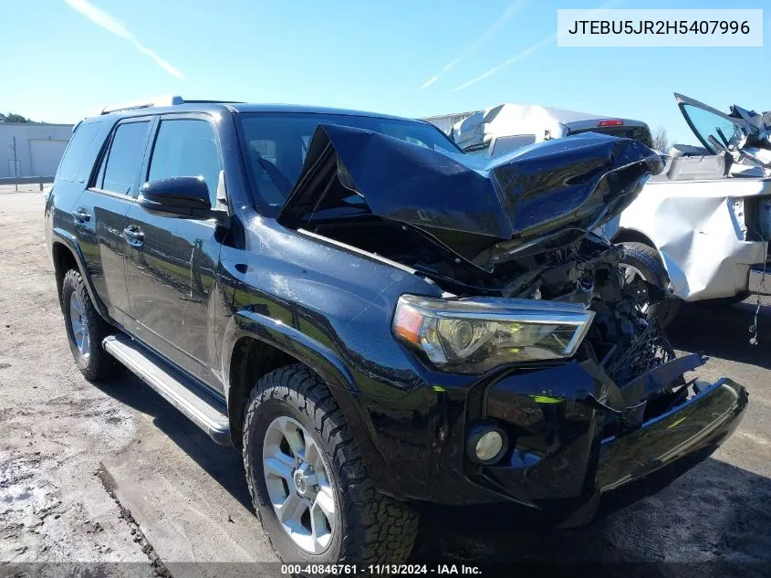 2017 Toyota 4Runner Sr5 Premium VIN: JTEBU5JR2H5407996 Lot: 40846761