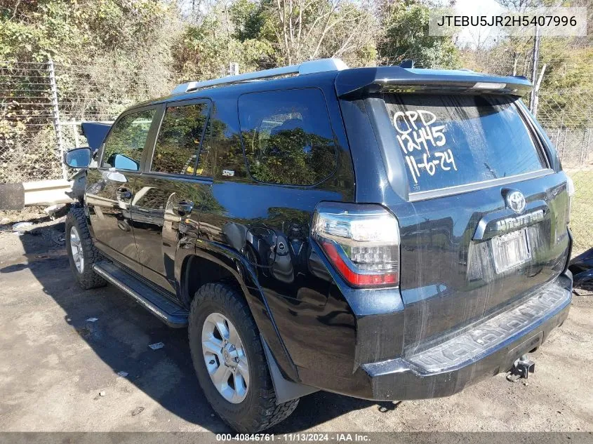 2017 Toyota 4Runner Sr5 Premium VIN: JTEBU5JR2H5407996 Lot: 40846761