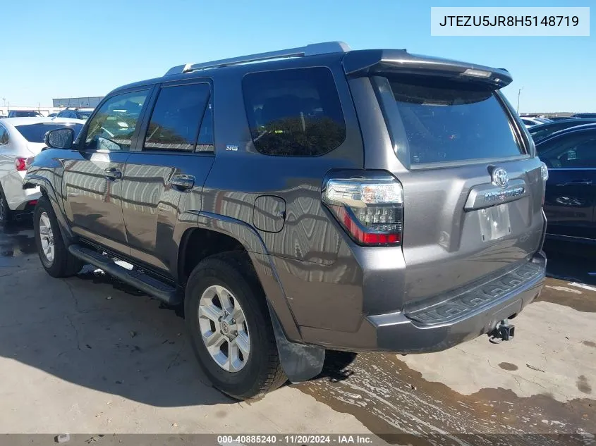 2017 Toyota 4Runner Sr5 Premium VIN: JTEZU5JR8H5148719 Lot: 40885240