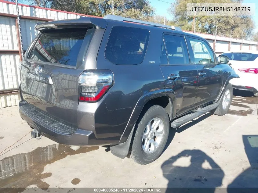 2017 Toyota 4Runner Sr5 Premium VIN: JTEZU5JR8H5148719 Lot: 40885240