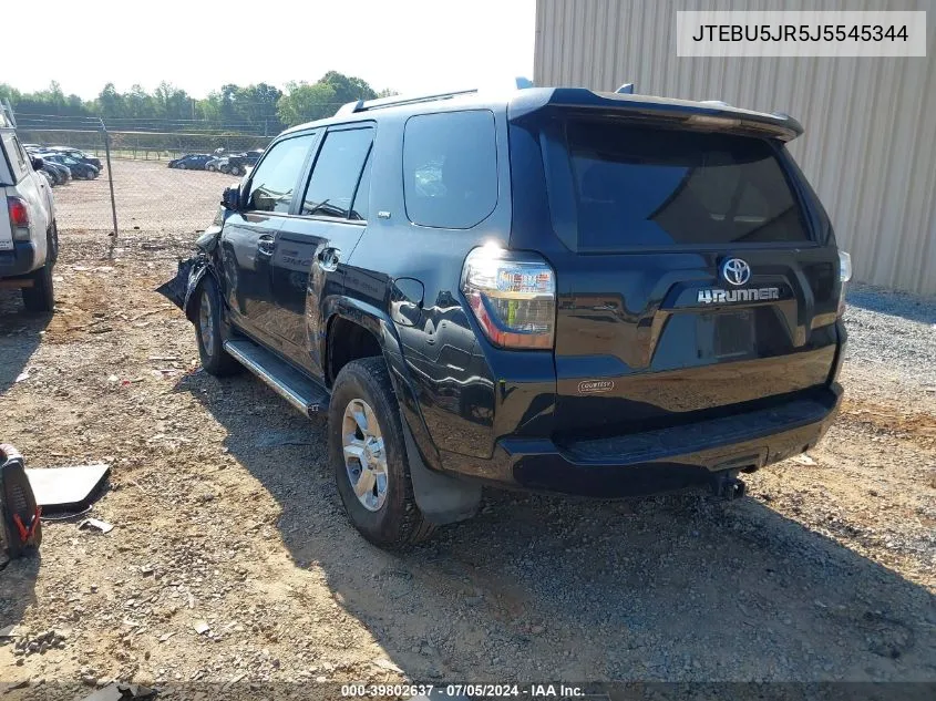 2018 Toyota 4Runner Sr5 VIN: JTEBU5JR5J5545344 Lot: 39802637