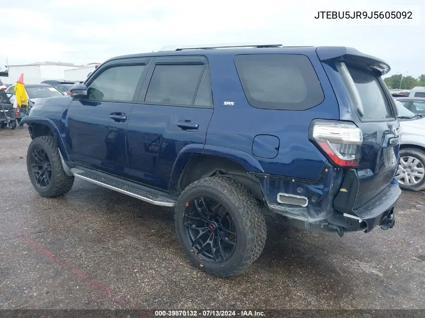 2018 Toyota 4Runner Sr5 VIN: JTEBU5JR9J5605092 Lot: 39870132