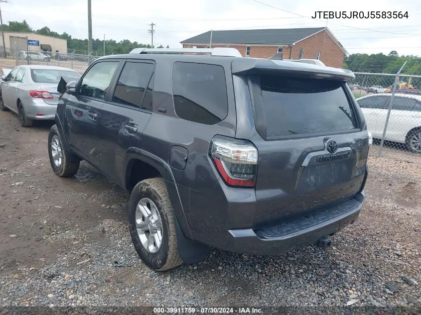 2018 Toyota 4Runner Sr5 Premium VIN: JTEBU5JR0J5583564 Lot: 39911759