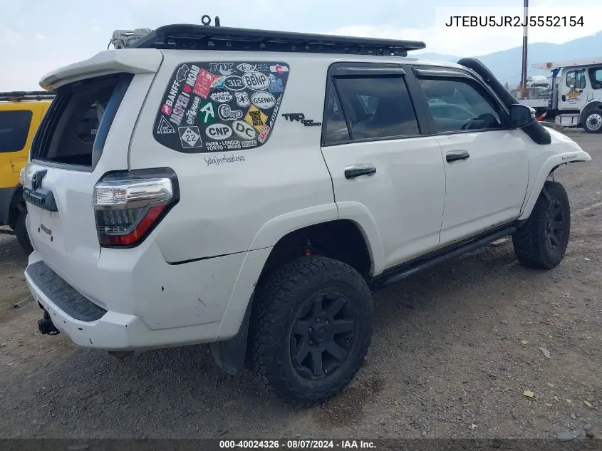 JTEBU5JR2J5552154 2018 Toyota 4Runner Trd Off Road Premium