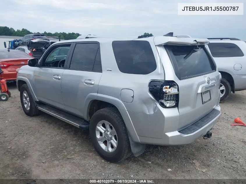 2018 Toyota 4Runner Sr5 Premium VIN: JTEBU5JR1J5500787 Lot: 40102071