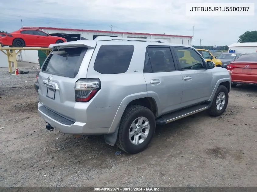 2018 Toyota 4Runner Sr5 Premium VIN: JTEBU5JR1J5500787 Lot: 40102071